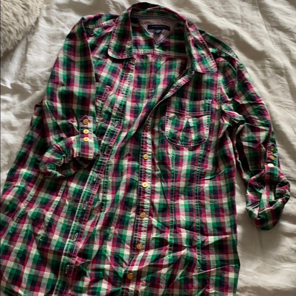 Tommy Hilfiger plaid button up shirt